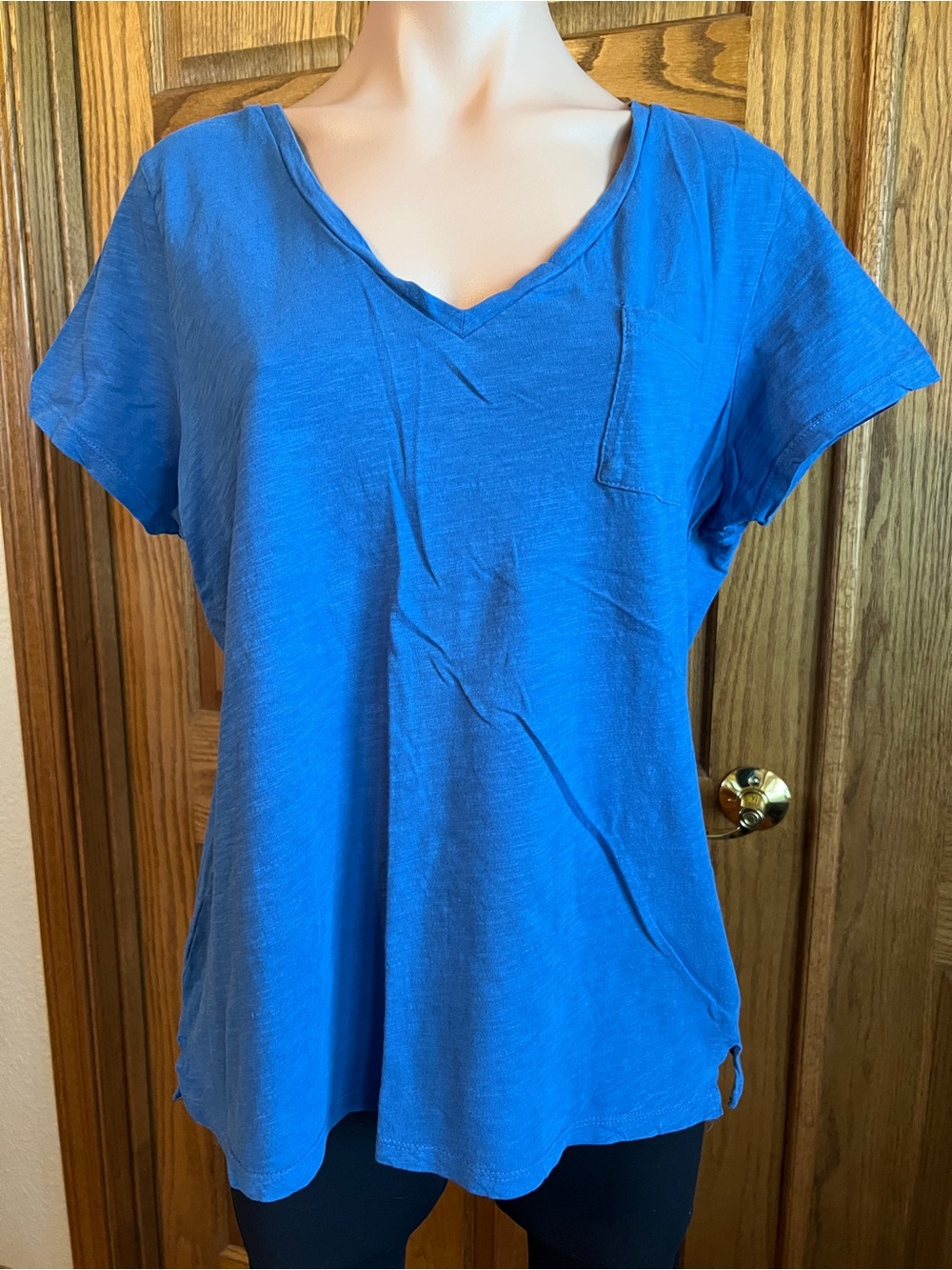dip Electric Blue V-Neck Short Sleeve Tee